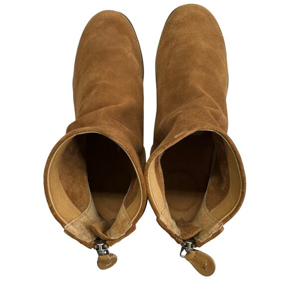 Gentle Souls By Kenneth Cole Emma Zip Booties Luggage Brown Suede 9 M - Picture 4 of 10